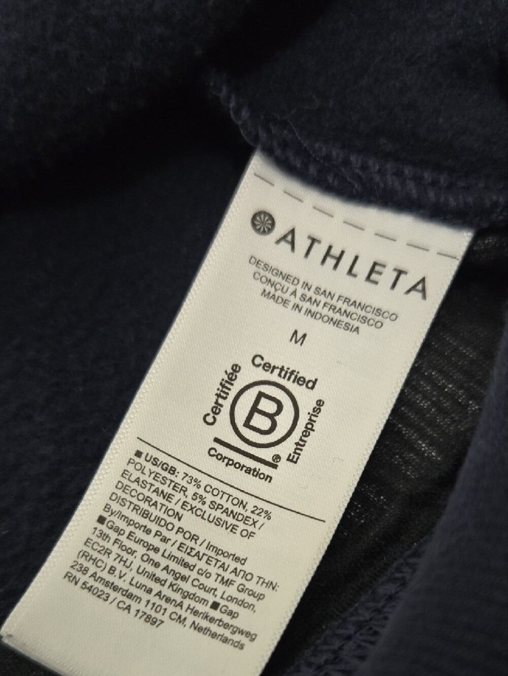 Athleta Navy Tonal Logo Crewneck Super Soft Sweatshirt Medium - Picture 6 of 7